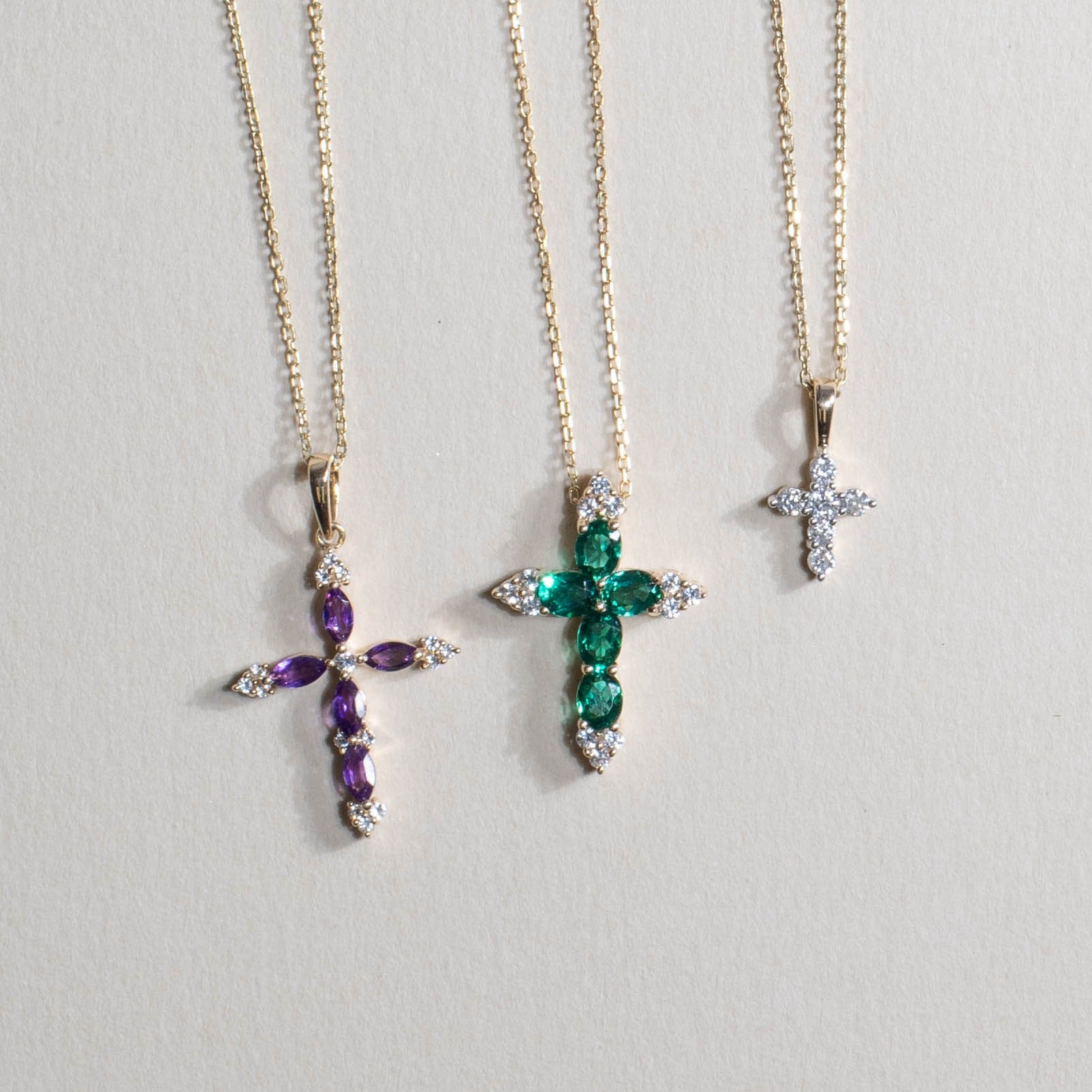 Emerald and White Sapphire Cross Pendant Necklaces Estella Collection #product_description# 32715 10k Birthstone Birthstone Jewelry #tag4# #tag5# #tag6# #tag7# #tag8# #tag9# #tag10#