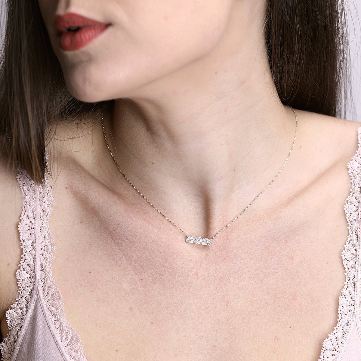 Five Row Diamond Pavé Bar Necklace Necklaces Estella Collection #product_description# 17723 14k Diamond Gemstone #tag4# #tag5# #tag6# #tag7# #tag8# #tag9# #tag10#