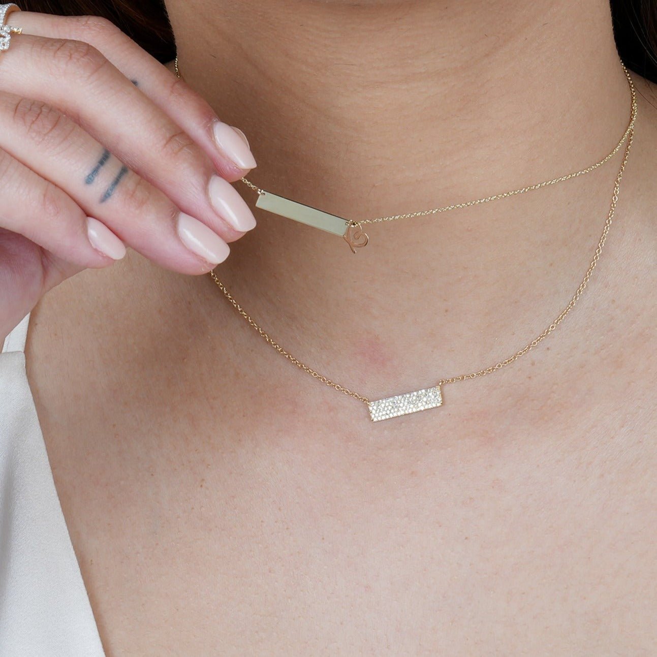 Five Row Diamond Pavé Bar Necklace Necklaces Estella Collection #product_description# 17725 14k Diamond Gemstone #tag4# #tag5# #tag6# #tag7# #tag8# #tag9# #tag10#