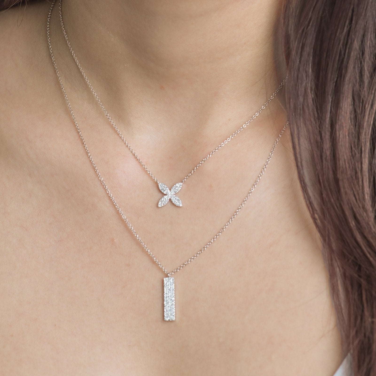 Four Petal Diamond Pavé Flower Necklace Necklaces Estella Collection #product_description# 17714 14k Diamond Flower Jewelry #tag4# #tag5# #tag6# #tag7# #tag8# #tag9# #tag10#