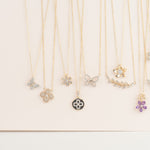 Four Petal Diamond Pave Flower Necklace Necklaces Estella Collection #product_description# 32698 10k April Birthstone Colorless Gemstone #tag4# #tag5# #tag6# #tag7# #tag8# #tag9# #tag10#