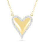 Heart with Diamond Halo Necklace Necklaces Estella Collection #product_description# 32701 Colorless Gemstone Diamond Garnet #tag4# #tag5# #tag6# #tag7# #tag8# #tag9# #tag10#