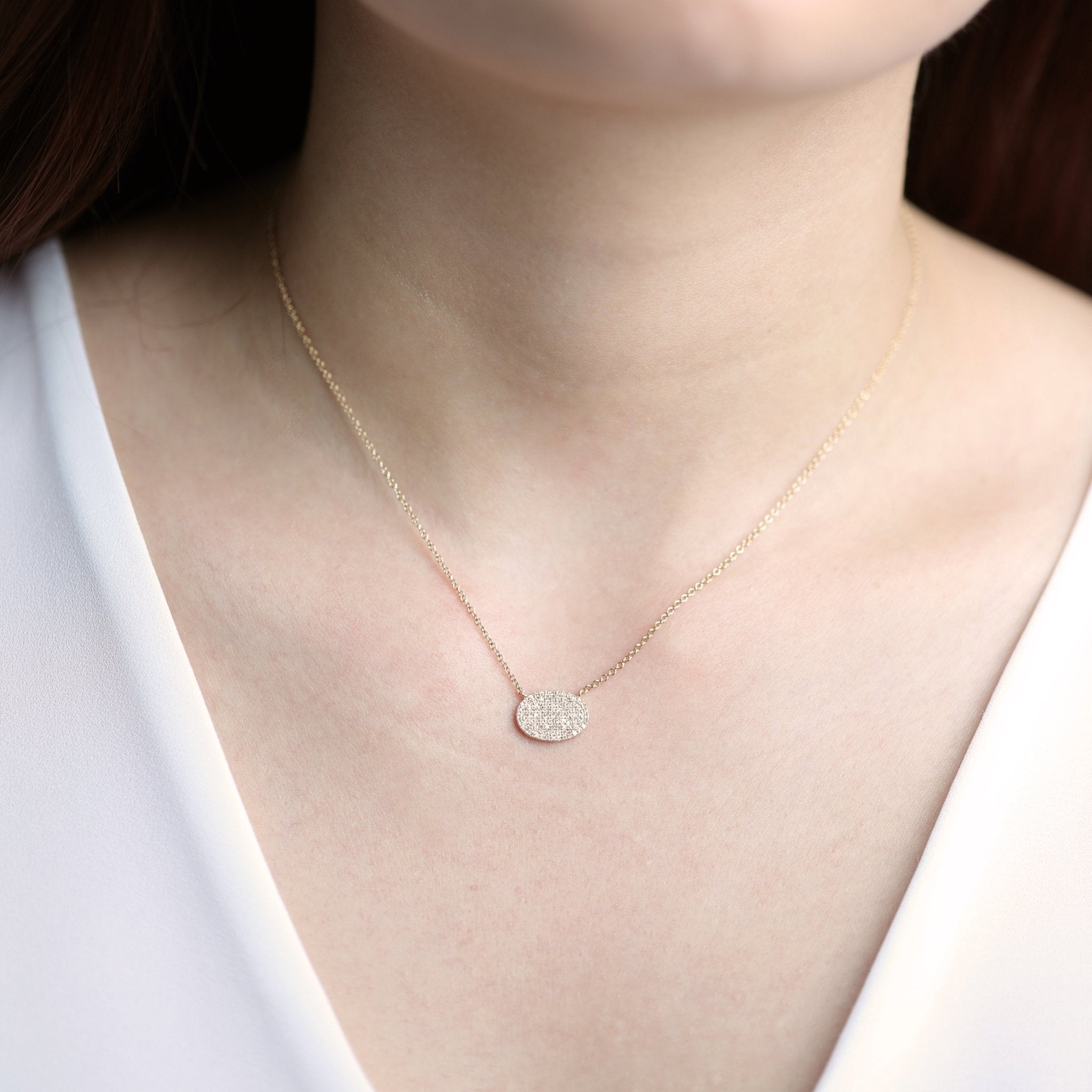 Oval Diamond Pavé Station Necklace Necklaces Estella Collection #product_description# 17705 14k Diamond Gemstone #tag4# #tag5# #tag6# #tag7# #tag8# #tag9# #tag10#