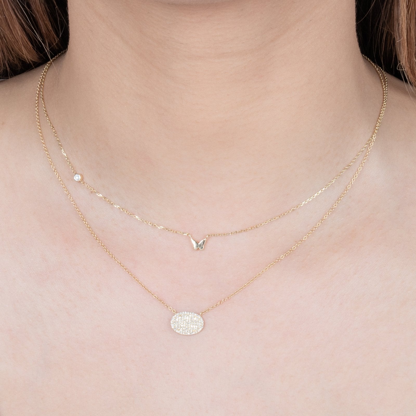Oval Diamond Pavé Station Necklace Necklaces Estella Collection #product_description# 17705 14k Diamond Gemstone #tag4# #tag5# #tag6# #tag7# #tag8# #tag9# #tag10#