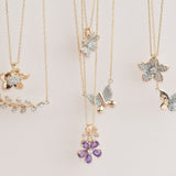 Pave Five Flower Diamond Petal Necklace with Thin Gold Bezel Necklaces Estella Collection #product_description# 32736 10k April Birthstone Colorless Gemstone #tag4# #tag5# #tag6# #tag7# #tag8# #tag9# #tag10#