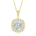 Round White Sapphire Pendant with White Sapphire Halo Necklaces Estella Collection #product_description# 32725 Made to Order Pendant Necklace White Sapphire #tag4# #tag5# #tag6# #tag7# #tag8# #tag9# #tag10#