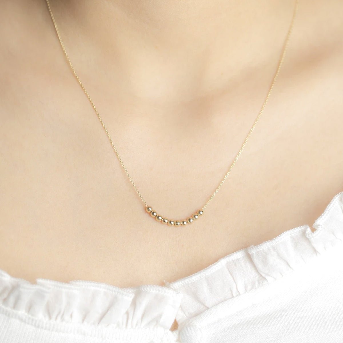 Sliding Bead Necklace in Solid Yellow Gold Necklaces Estella Collection #product_description# 17653 Layering Necklace Make Collection Ready to Ship #tag4# #tag5# #tag6# #tag7# #tag8# #tag9# #tag10#
