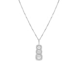 Triple Stacked Diamond Halo Baguettes in Solid 18k White Gold Necklaces Estella Collection #product_description# 18k Diamond Gemstone #tag4# #tag5# #tag6# #tag7# #tag8# #tag9# #tag10#
