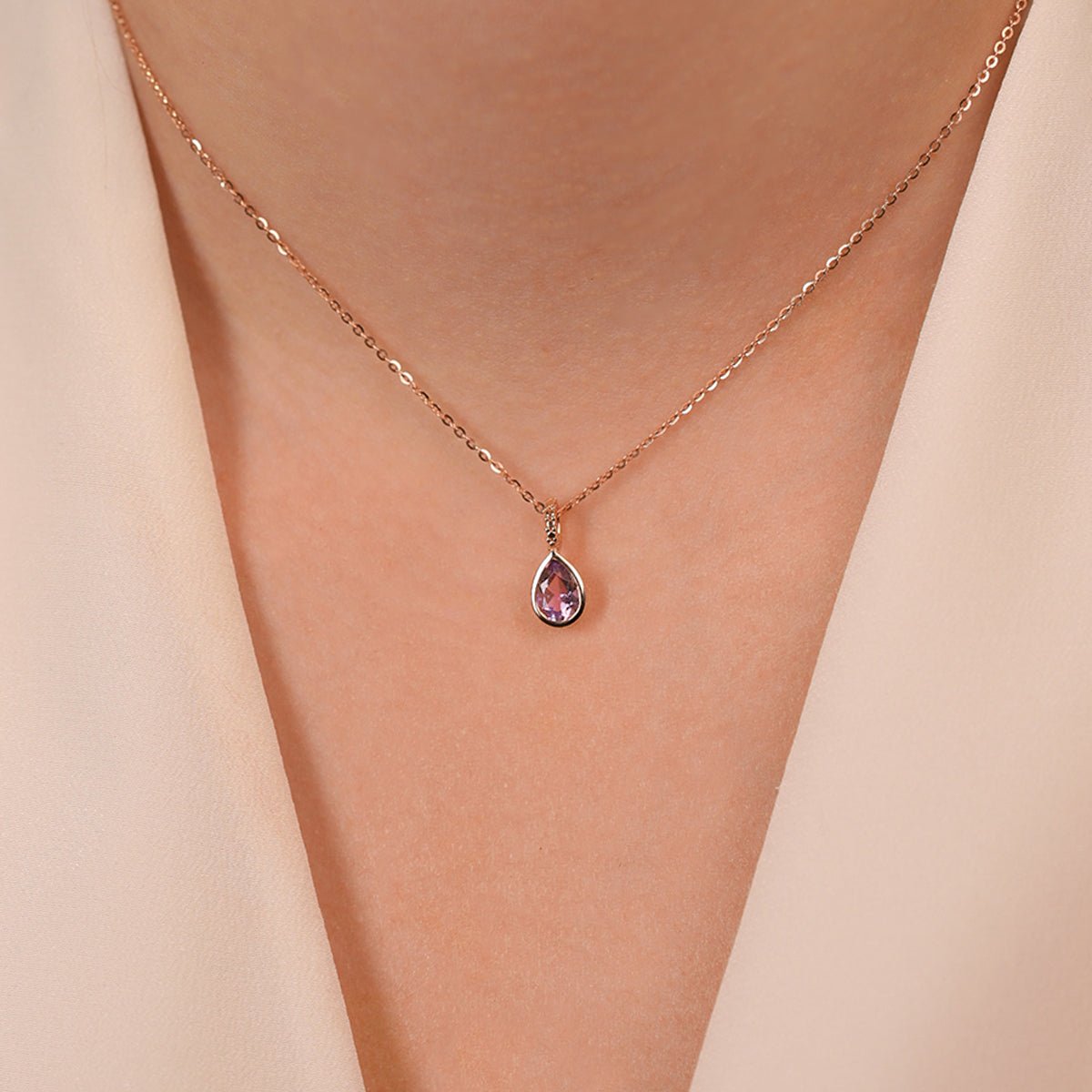 Amethyst Teardrop Pendant Necklace Necklaces Estella Collection #product_description# 14k Amethyst Birthstone #tag4# #tag5# #tag6# #tag7# #tag8# #tag9# #tag10#