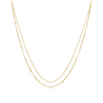 Beaded And Cuban Double Layer Chain Necklace Necklaces Estella Collection #product_description# 14k Layering Necklace Ready to Ship #tag4# #tag5# #tag6# #tag7# #tag8# #tag9# #tag10#