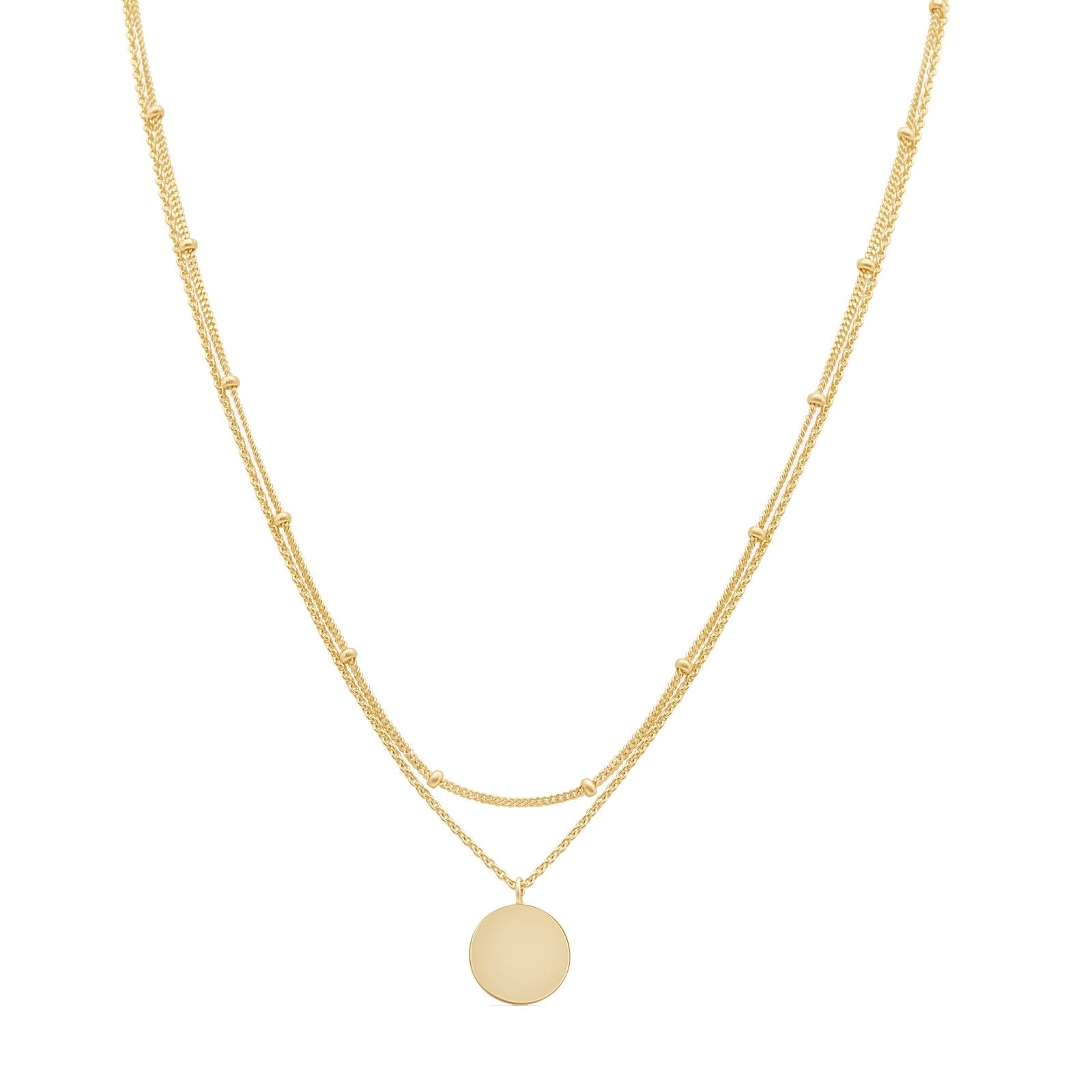 Beaded Double Wrap Medallion Necklace Necklaces Estella Collection #product_description# 14k Layering Necklace Ready to Ship #tag4# #tag5# #tag6# #tag7# #tag8# #tag9# #tag10#