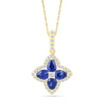 Blue Sapphire Clover Pendant with White Sapphire Halo Necklaces Estella Collection #product_description# 32724 10k Birthstone blue #tag4# #tag5# #tag6# #tag7# #tag8# #tag9# #tag10#