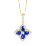 Blue Sapphire Clover Pendant with White Sapphire Halo Necklaces Estella Collection #product_description# 32724 10k Birthstone blue #tag4# #tag5# #tag6# #tag7# #tag8# #tag9# #tag10#