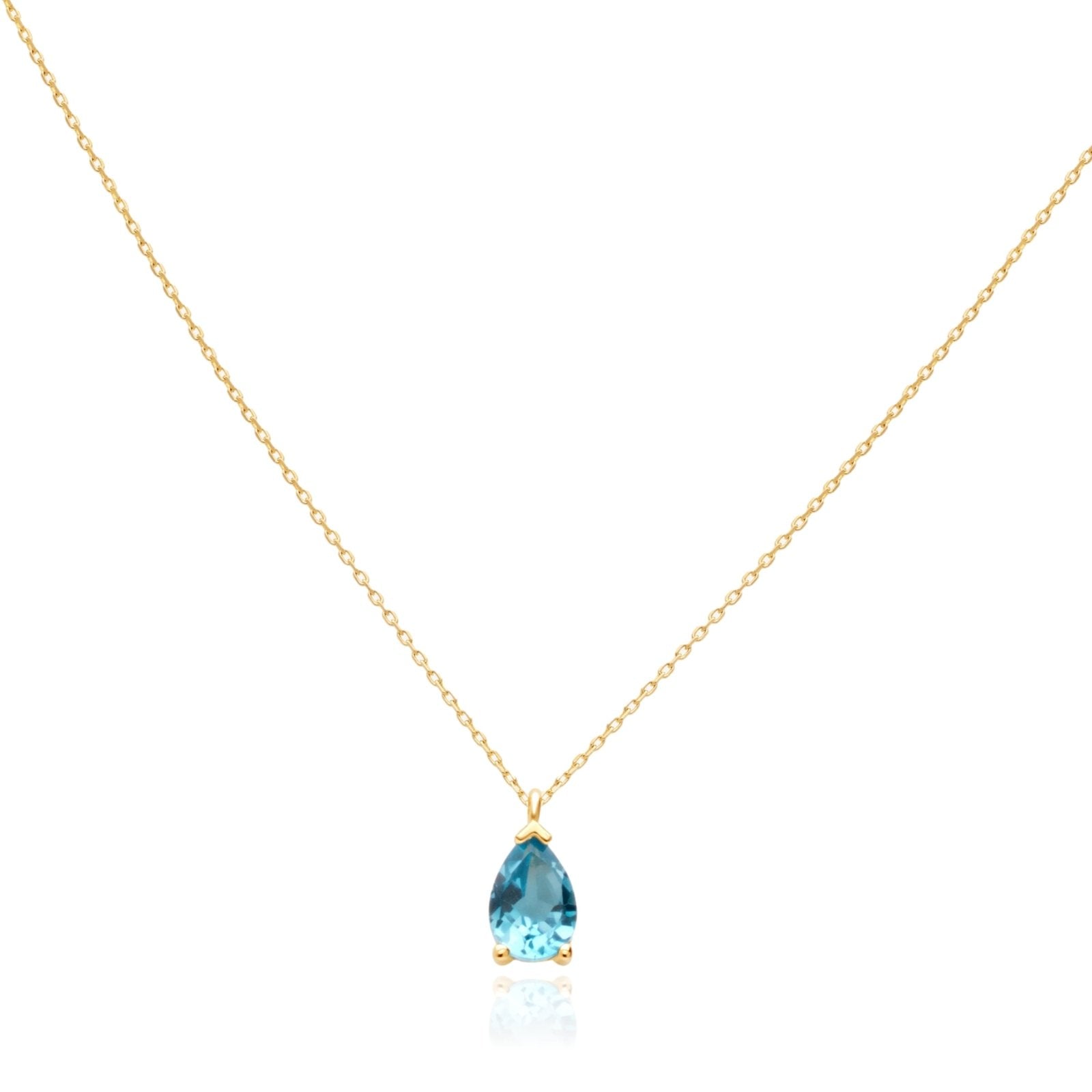 Blue Topaz Teardrop Pendant Necklace Necklaces Estella Collection #product_description# 17764 14k Birthstone Blue Gemstone #tag4# #tag5# #tag6# #tag7# #tag8# #tag9# #tag10#