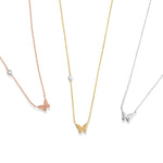 Bubble Butterfly and Diamond Station Necklace Necklaces Estella Collection #product_description# 18210 14k Colorless Gemstone Diamond #tag4# #tag5# #tag6# #tag7# #tag8# #tag9# #tag10# White Gold