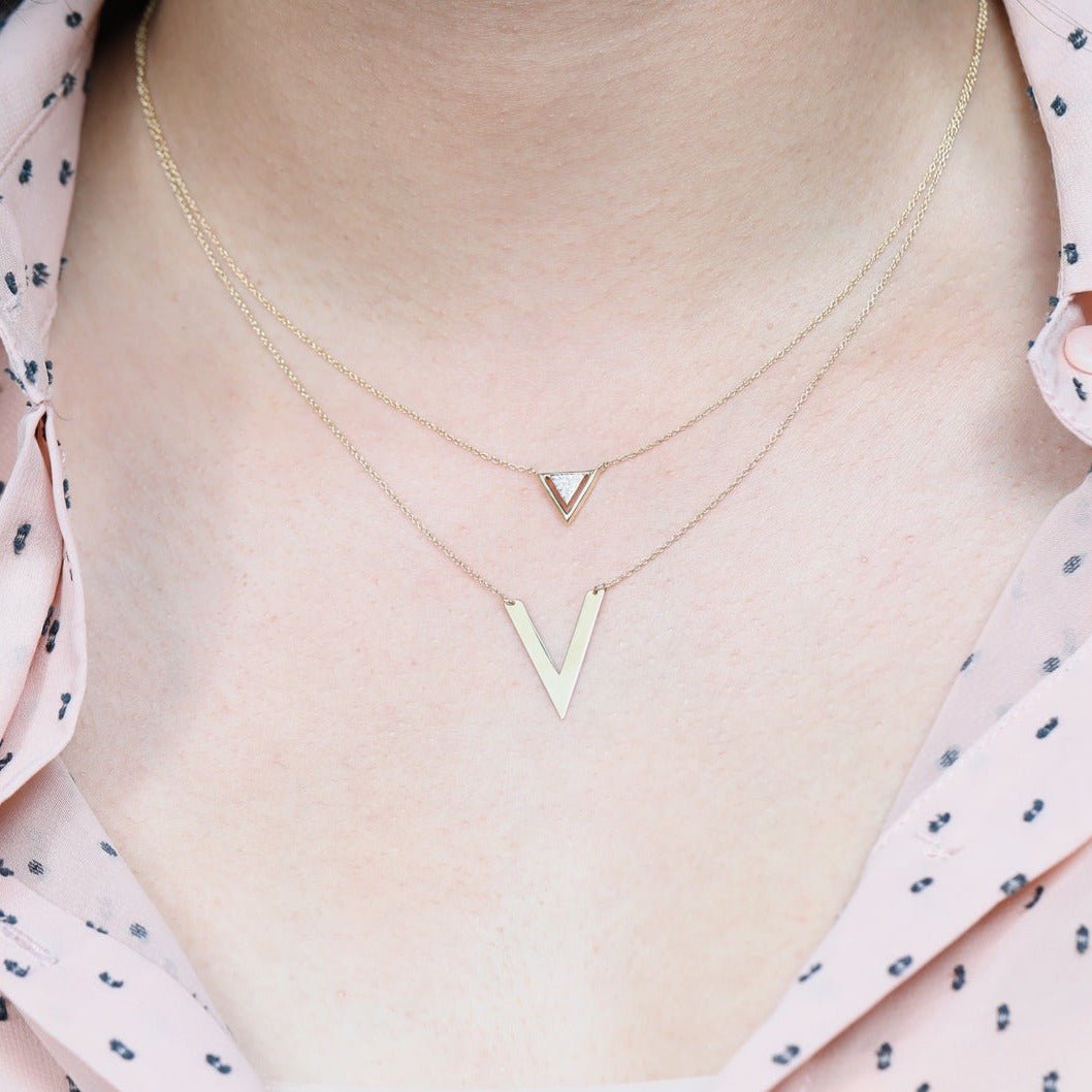 Chevron V Station Necklace in Solid Gold Necklaces Estella Collection #product_description# 17654 10k 14k Make Collection #tag4# #tag5# #tag6# #tag7# #tag8# #tag9# #tag10#