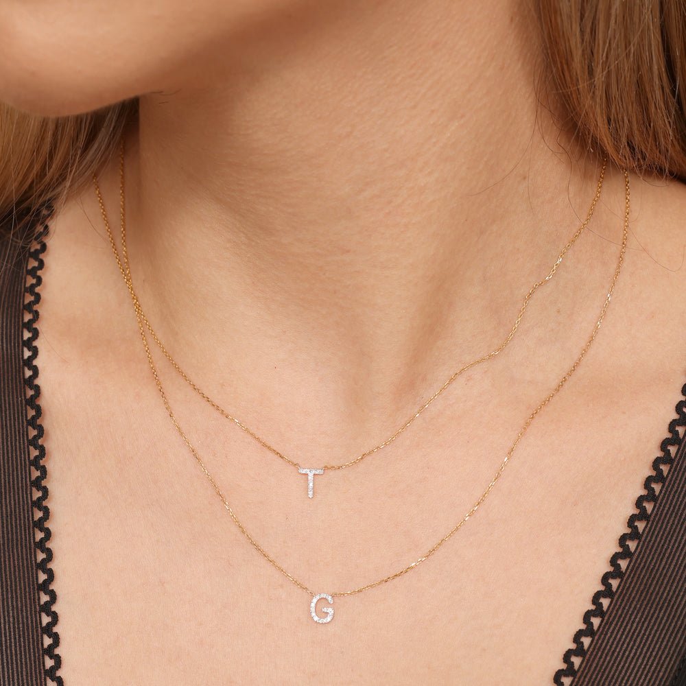 Classic Diamond Initial Charm Necklace Necklaces Estella Collection #product_description# 17998 14k Diamond Gemstone #tag4# #tag5# #tag6# #tag7# #tag8# #tag9# #tag10# A 14k Yellow Gold