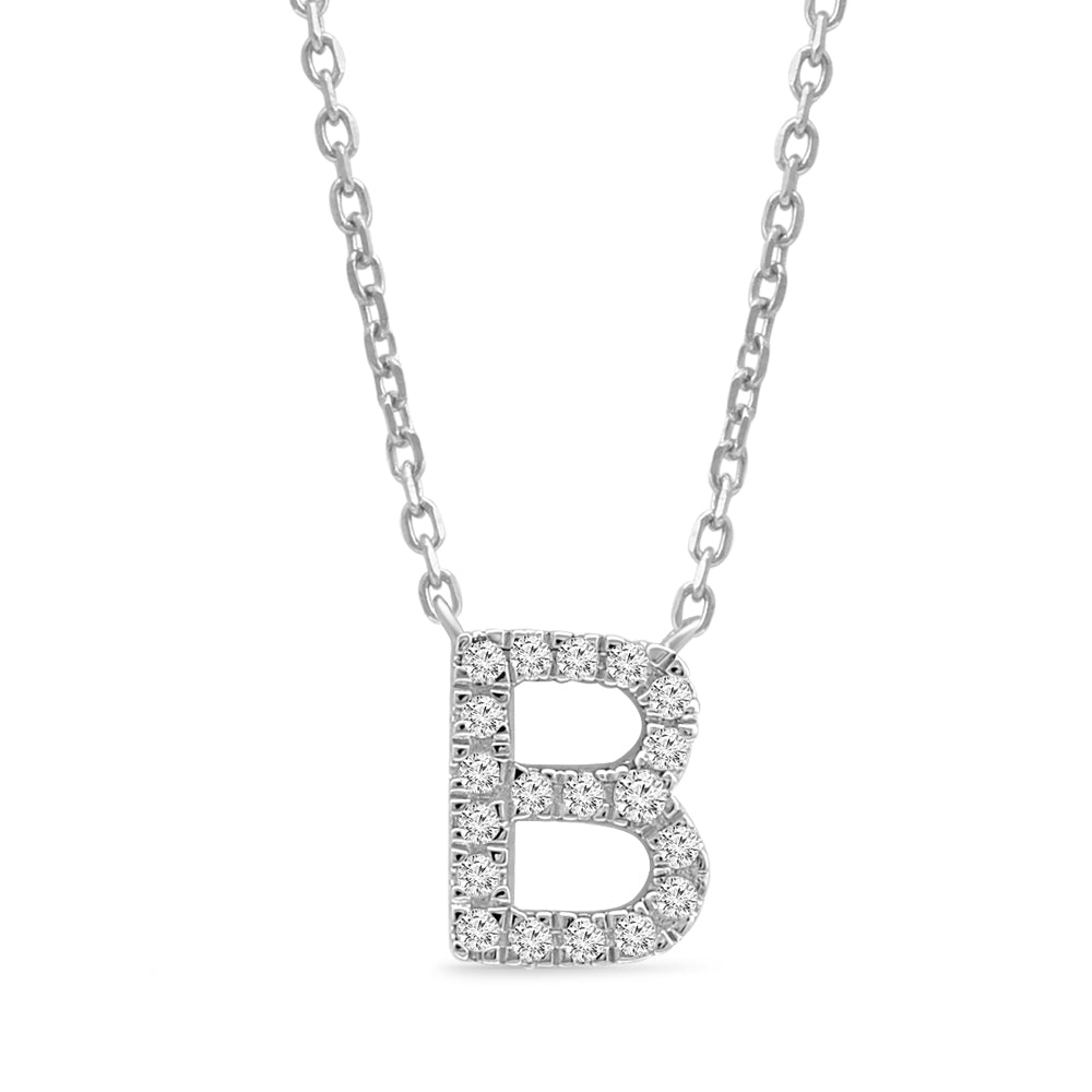 Classic Diamond Initial Charm Necklace Necklaces Estella Collection #product_description# 18000 14k Diamond Gemstone #tag4# #tag5# #tag6# #tag7# #tag8# #tag9# #tag10# B 14k White Gold