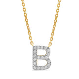 Classic Diamond Initial Charm Necklace Necklaces Estella Collection #product_description# 18001 14k Diamond Gemstone #tag4# #tag5# #tag6# #tag7# #tag8# #tag9# #tag10# B 14k Yellow Gold