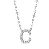 Classic Diamond Initial Charm Necklace Necklaces Estella Collection #product_description# 18002 14k Diamond Gemstone #tag4# #tag5# #tag6# #tag7# #tag8# #tag9# #tag10# C 14k White Gold