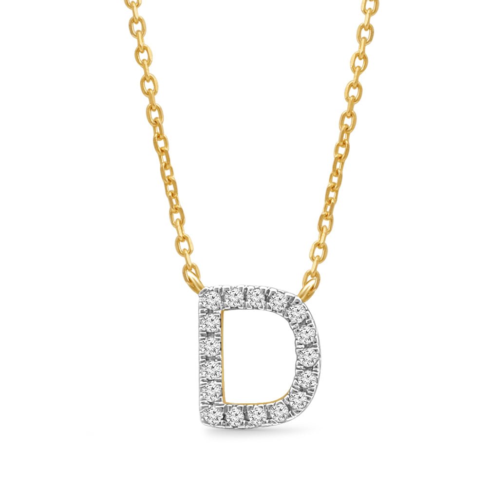 Classic Diamond Initial Charm Necklace Necklaces Estella Collection #product_description# 18005 14k Diamond Gemstone #tag4# #tag5# #tag6# #tag7# #tag8# #tag9# #tag10# D 14k Yellow Gold