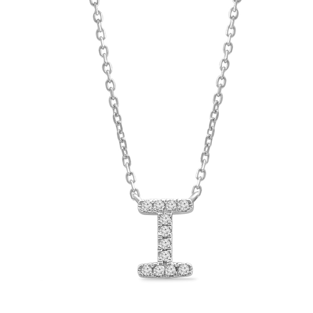 Classic Diamond Initial Charm Necklace Necklaces Estella Collection #product_description# 18014 14k Diamond Gemstone #tag4# #tag5# #tag6# #tag7# #tag8# #tag9# #tag10# I 14k White Gold