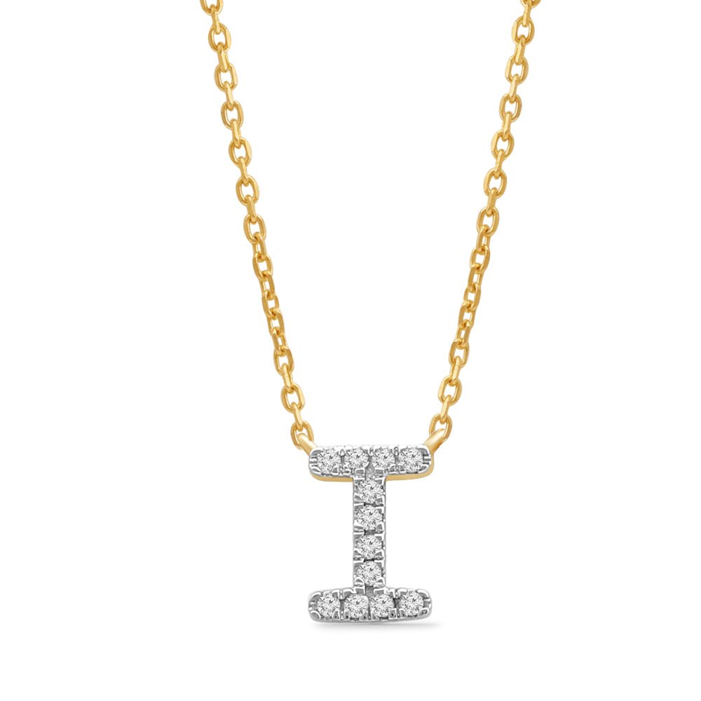 Classic Diamond Initial Charm Necklace Necklaces Estella Collection #product_description# 18015 14k Diamond Gemstone #tag4# #tag5# #tag6# #tag7# #tag8# #tag9# #tag10# I 14k Yellow Gold