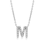 Classic Diamond Initial Charm Necklace Necklaces Estella Collection #product_description# 18022 14k Diamond Gemstone #tag4# #tag5# #tag6# #tag7# #tag8# #tag9# #tag10# M 14k White Gold