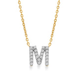 Classic Diamond Initial Charm Necklace Necklaces Estella Collection #product_description# 18023 14k Diamond Gemstone #tag4# #tag5# #tag6# #tag7# #tag8# #tag9# #tag10# M 14k Yellow Gold