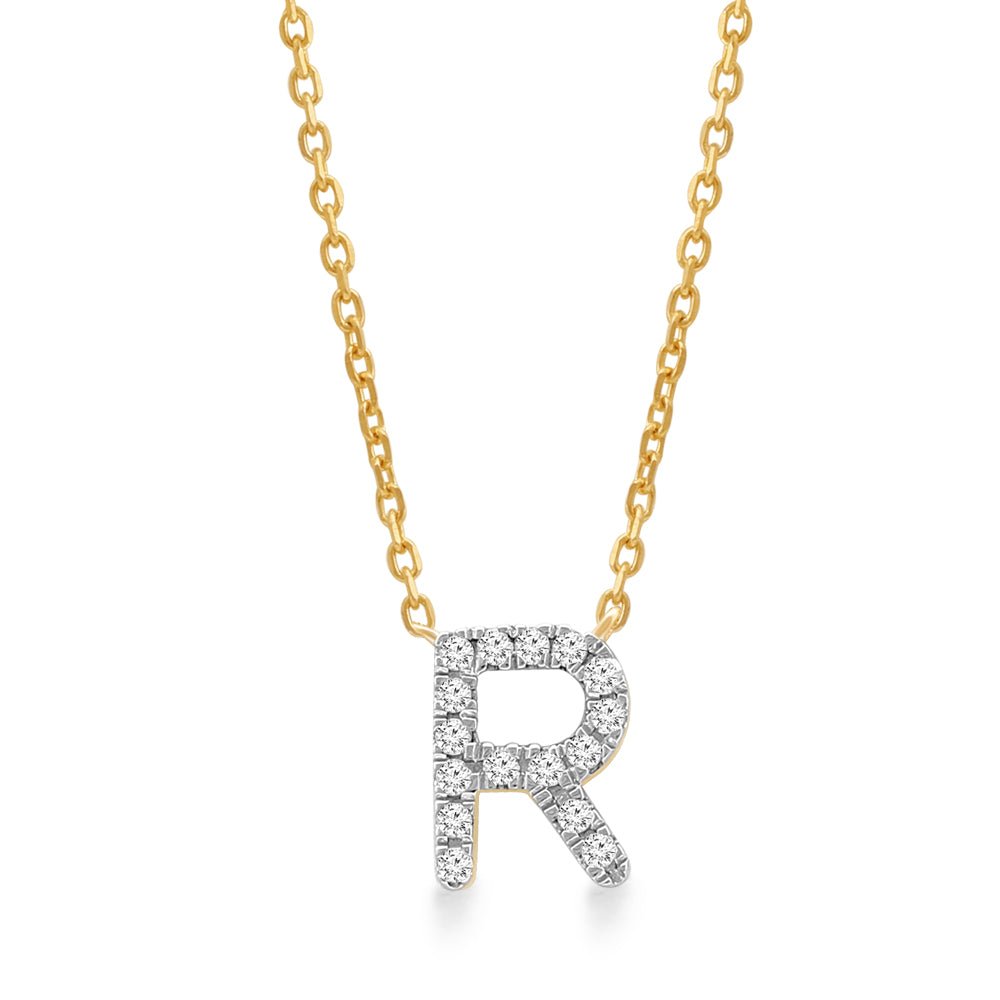 Classic Diamond Initial Charm Necklace Necklaces Estella Collection #product_description# 18029 14k Diamond Gemstone #tag4# #tag5# #tag6# #tag7# #tag8# #tag9# #tag10# R 14k Yellow Gold