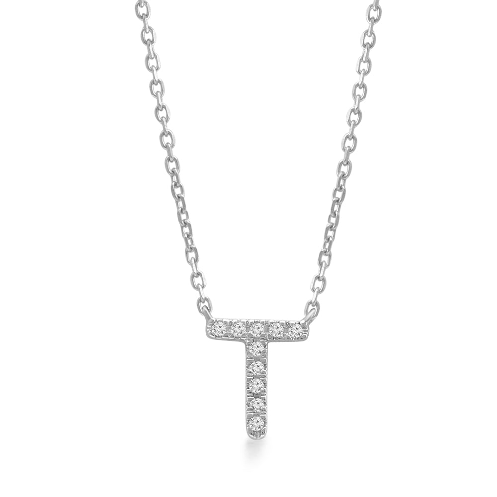 Classic Diamond Initial Charm Necklace Necklaces Estella Collection #product_description# 18032 14k Diamond Gemstone #tag4# #tag5# #tag6# #tag7# #tag8# #tag9# #tag10# T 14k White Gold