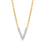 Classic Diamond Initial Charm Necklace Necklaces Estella Collection #product_description# 18035 14k Diamond Gemstone #tag4# #tag5# #tag6# #tag7# #tag8# #tag9# #tag10# V 14k Yellow Gold