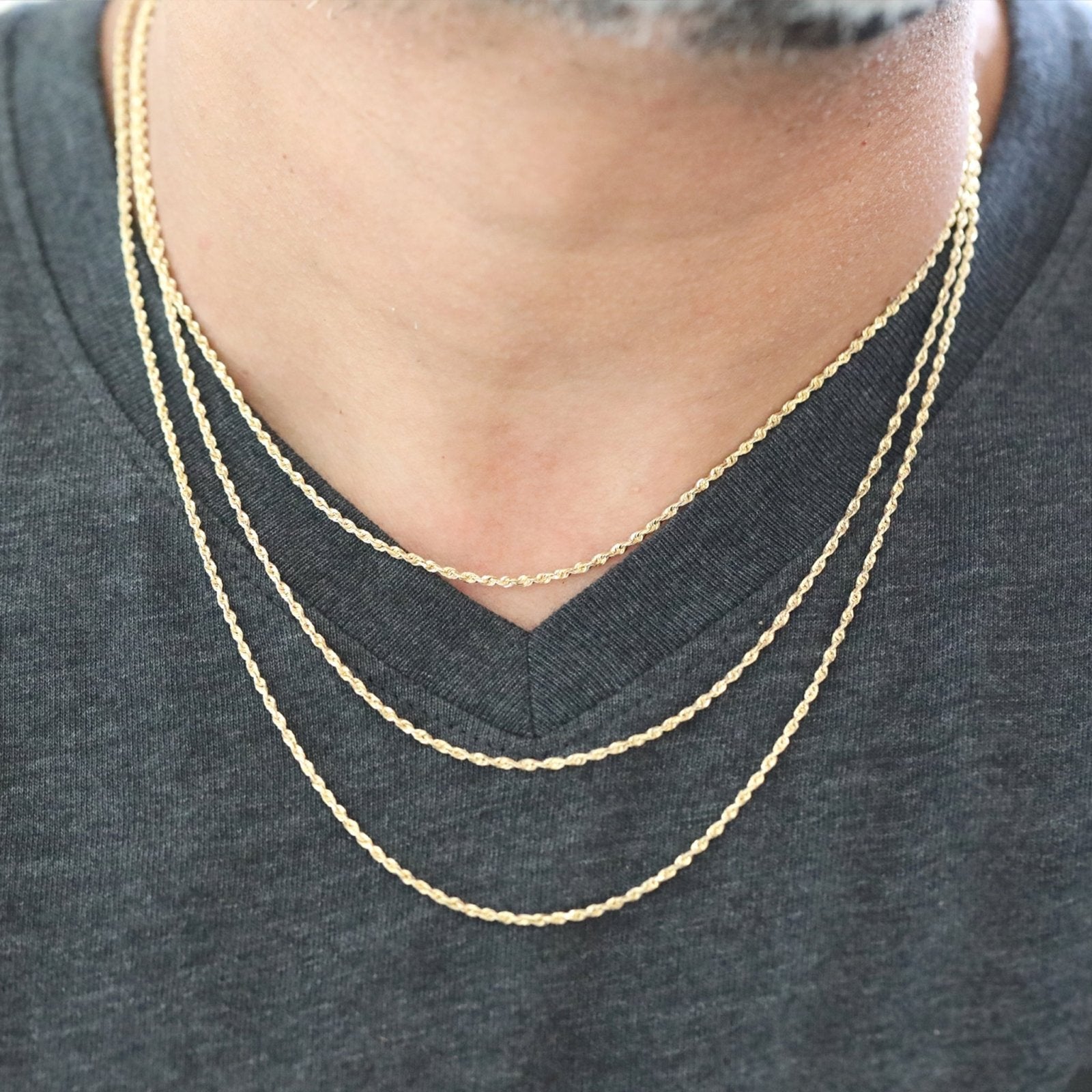 Classic Rope Chain Necklace in Solid 10k Gold Necklaces Estella Collection #product_description# 17845 10k 14k Layering Necklace #tag4# #tag5# #tag6# #tag7# #tag8# #tag9# #tag10# 16" Length