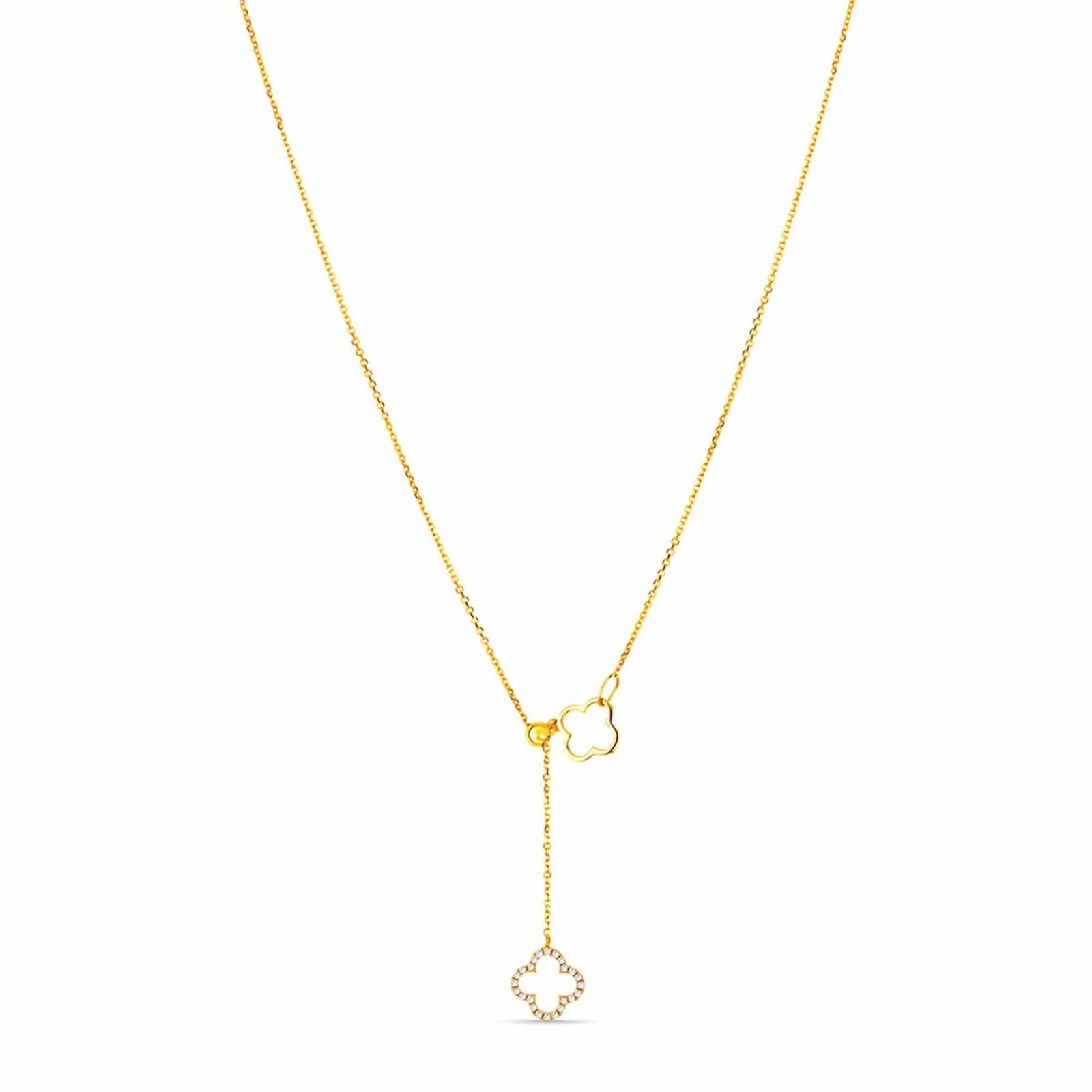 Diamond Clover Lariat Bolo Necklace Necklaces Estella Collection #product_description# 17186 14k Birthstone Birthstone Jewelry #tag4# #tag5# #tag6# #tag7# #tag8# #tag9# #tag10#