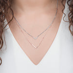 Diamond Double Chevron Necklace in Solid 14k Two-Tone White and Rose Gold Necklaces Estella Collection #product_description# Birthstone Birthstone Jewelry Colorless Gemstone #tag4# #tag5# #tag6# #tag7# #tag8# #tag9# #tag10#