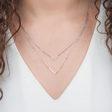 Diamond Double Chevron Necklace in Solid 14k Two-Tone White and Rose Gold Necklaces Estella Collection #product_description# Birthstone Birthstone Jewelry Colorless Gemstone #tag4# #tag5# #tag6# #tag7# #tag8# #tag9# #tag10#