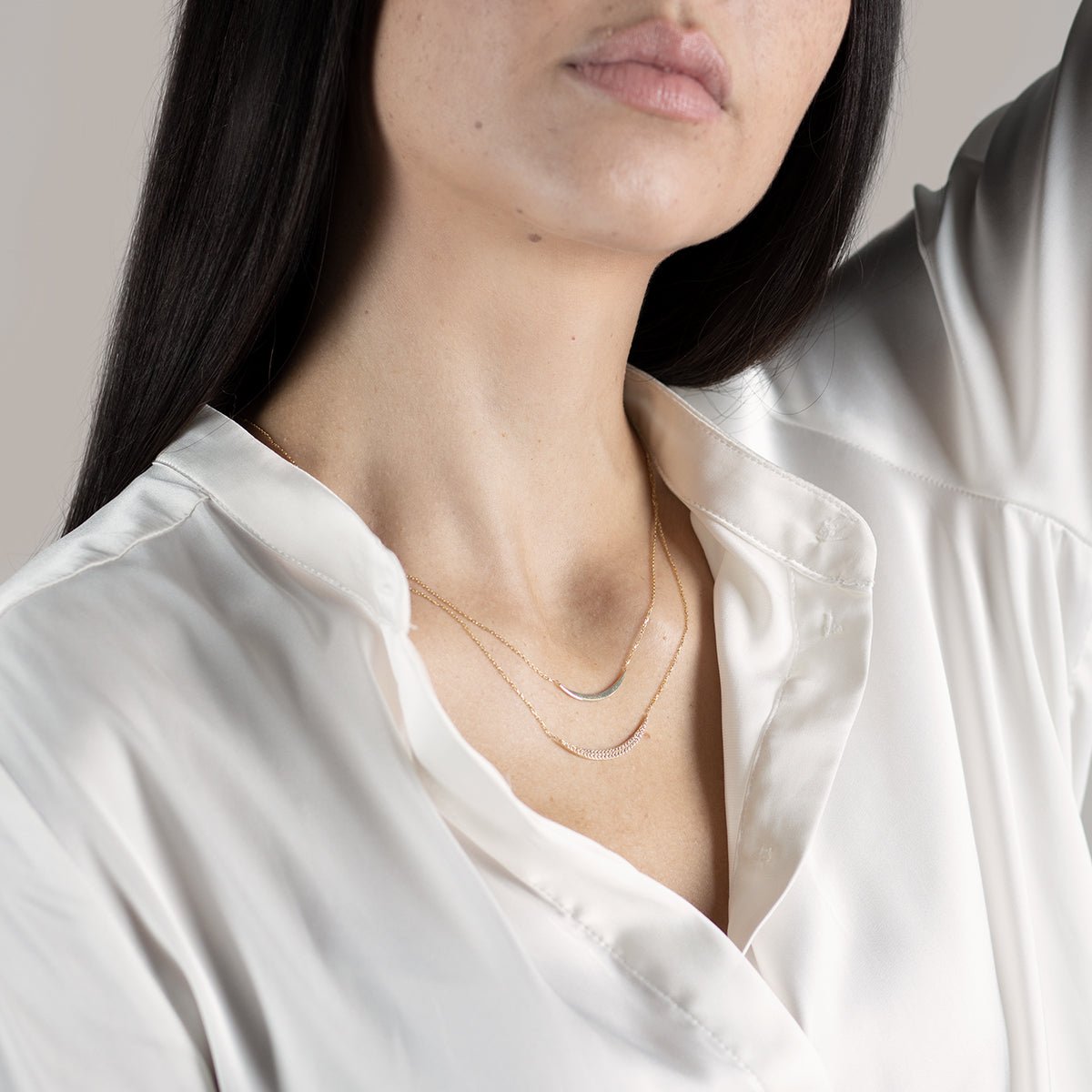 Diamond Double Curve Layering Necklace Necklaces Estella Collection #product_description# 14k Birthstone Diamond #tag4# #tag5# #tag6# #tag7# #tag8# #tag9# #tag10#
