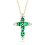 Emerald and White Sapphire Cross Pendant Necklaces Estella Collection #product_description# 32715 10k Birthstone Birthstone Jewelry #tag4# #tag5# #tag6# #tag7# #tag8# #tag9# #tag10#