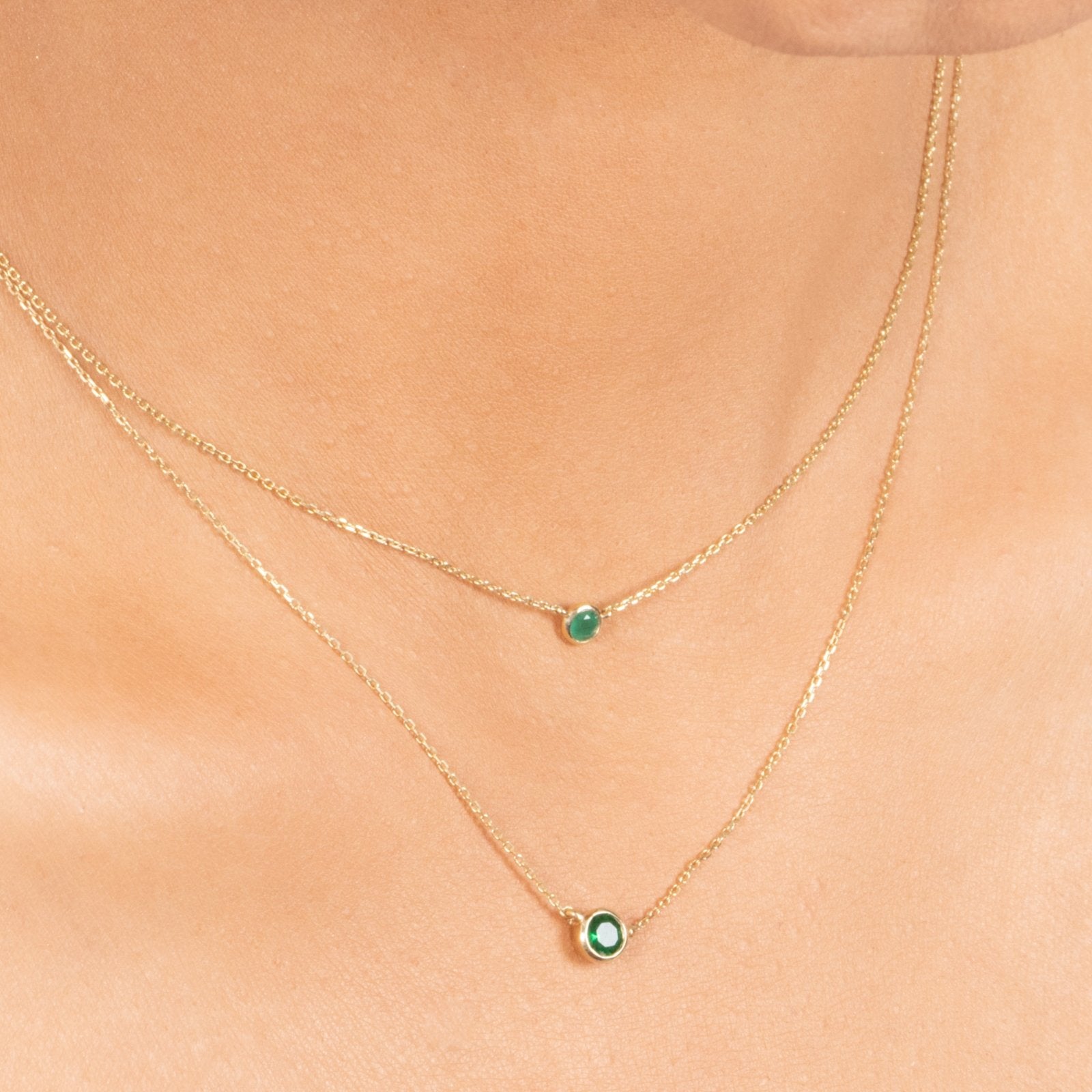 Emerald Station Necklace Bezel Set in 14k Gold Necklaces Estella Collection #product_description# 18409 14k Birthstone Emerald #tag4# #tag5# #tag6# #tag7# #tag8# #tag9# #tag10# 3MM