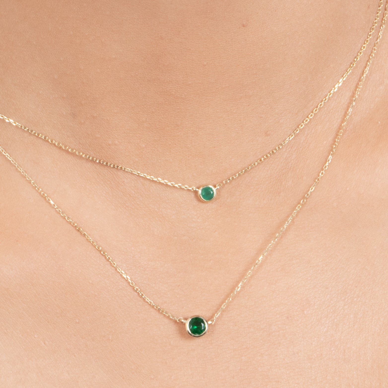 Emerald Station Necklace Bezel Set in 14k Gold Necklaces Estella Collection #product_description# 18409 14k Birthstone Emerald #tag4# #tag5# #tag6# #tag7# #tag8# #tag9# #tag10# 3MM