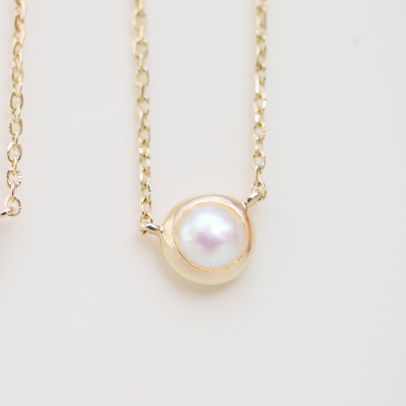 Freshwater Pearl Station Necklace Bezel Set in 14k Gold Necklaces Estella Collection #product_description# 18411 14k Birthstone Gemstone #tag4# #tag5# #tag6# #tag7# #tag8# #tag9# #tag10# 3MM