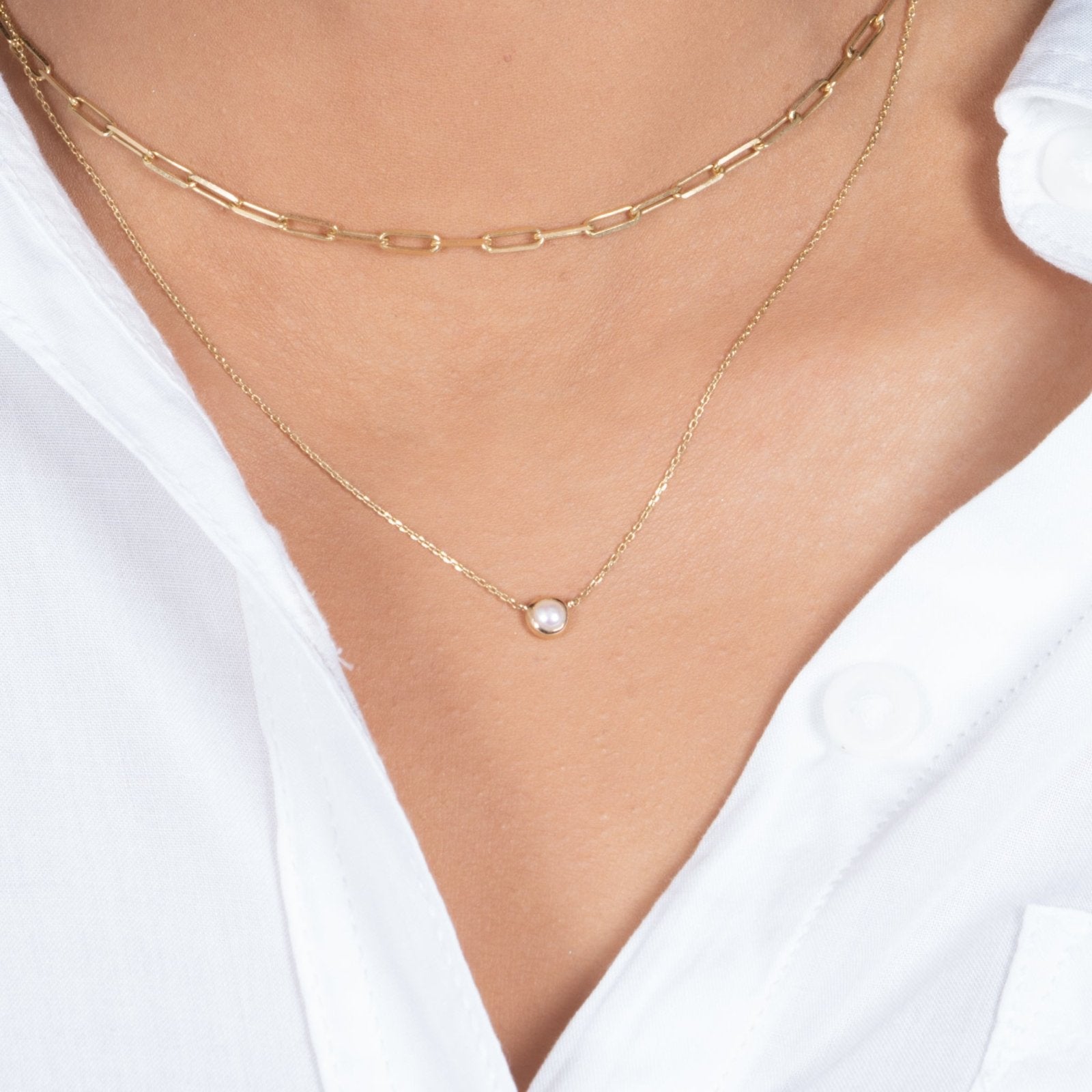 Freshwater Pearl Station Necklace Bezel Set in 14k Gold Necklaces Estella Collection #product_description# 18411 14k Birthstone Gemstone #tag4# #tag5# #tag6# #tag7# #tag8# #tag9# #tag10# 3MM