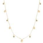 Gold Disc and Peridot Drop Station Necklace Bezel Necklaces Estella Collection #product_description# 14k Birthstone Gemstone #tag4# #tag5# #tag6# #tag7# #tag8# #tag9# #tag10#