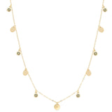 Gold Disc and Peridot Drop Station Necklace Bezel Necklaces Estella Collection #product_description# 14k Birthstone Gemstone #tag4# #tag5# #tag6# #tag7# #tag8# #tag9# #tag10#