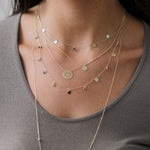 Gold Disc and Peridot Drop Station Necklace Bezel Necklaces Estella Collection #product_description# 14k Birthstone Gemstone #tag4# #tag5# #tag6# #tag7# #tag8# #tag9# #tag10#