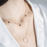 Gold Disc and Pink Tourmaline Drop Station Necklace Bezel Necklaces Estella Collection #product_description# 14k Birthstone Gemstone #tag4# #tag5# #tag6# #tag7# #tag8# #tag9# #tag10#