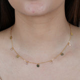 Gold Disc and Pink Tourmaline Drop Station Necklace Bezel Necklaces Estella Collection #product_description# 14k Birthstone Gemstone #tag4# #tag5# #tag6# #tag7# #tag8# #tag9# #tag10#