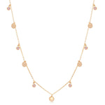 Gold Disc and Pink Tourmaline Drop Station Necklace Bezel Necklaces Estella Collection #product_description# 14k Birthstone Gemstone #tag4# #tag5# #tag6# #tag7# #tag8# #tag9# #tag10#