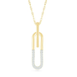 Half Gold Half Diamond Paperclip Pendant Necklace Necklaces Estella Collection #product_description# 32731 Diamond Made to Order Make Collection #tag4# #tag5# #tag6# #tag7# #tag8# #tag9# #tag10#