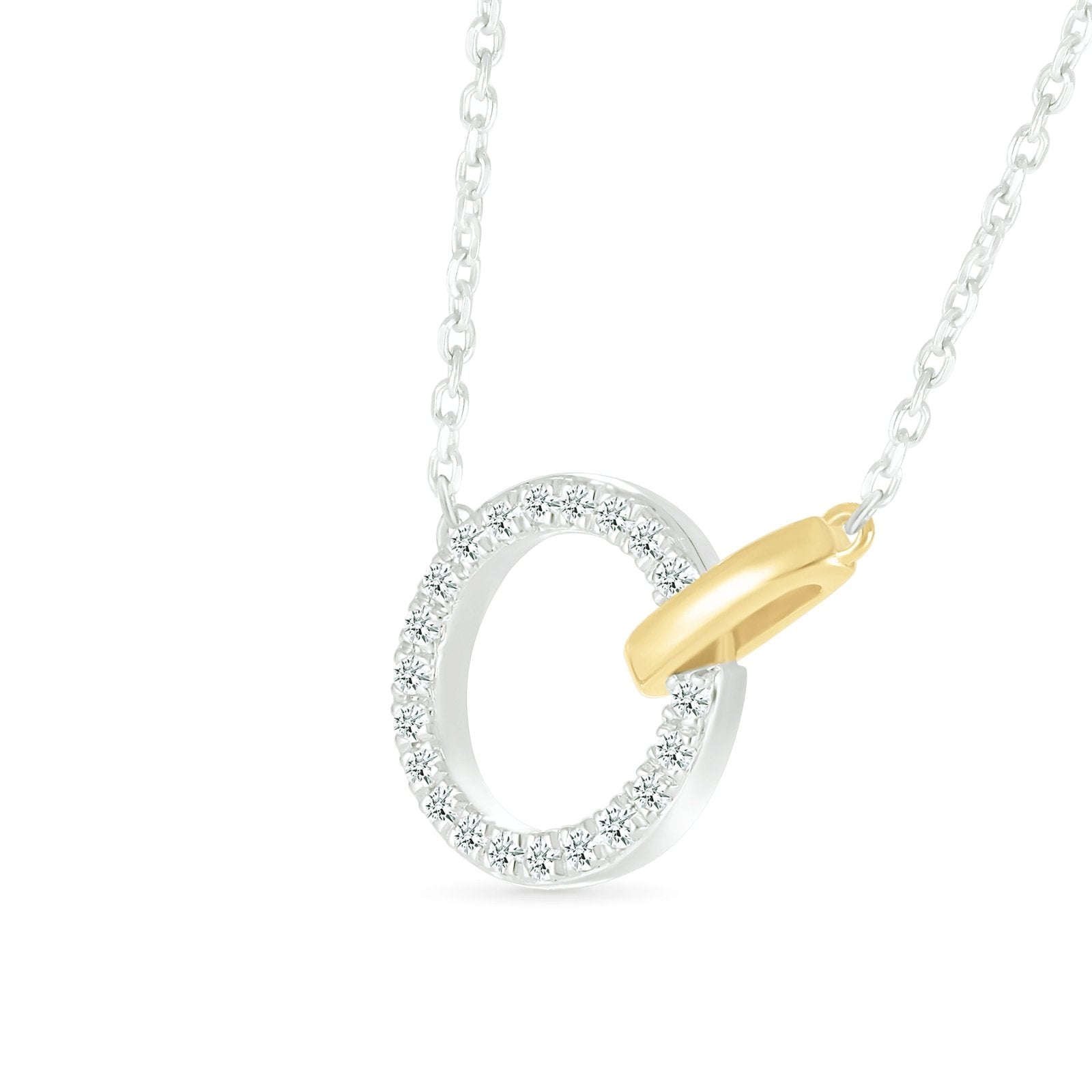 Interlocking Diamond and Gold Circle Necklace Necklaces Estella Collection #product_description# 32687 925 Diamond Made to Order #tag4# #tag5# #tag6# #tag7# #tag8# #tag9# #tag10#